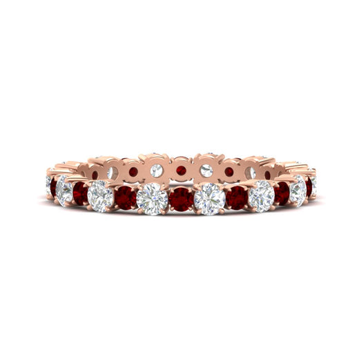 0.85 Carat Alternating Size Round Diamond Eternity Ring