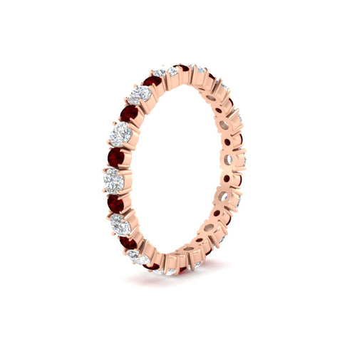 0.85 Carat Alternating Size Round Diamond Eternity Ring