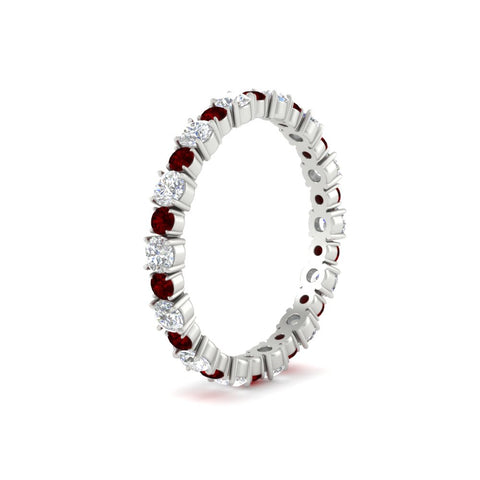 0.85 Carat Alternating Size Round Diamond Eternity Ring