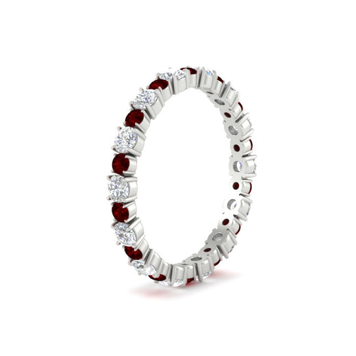 0.85 Carat Alternating Size Round Diamond Eternity Ring
