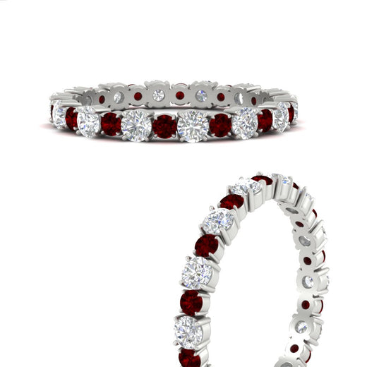 0.85 Carat Alternating Size Round Diamond Eternity Ring