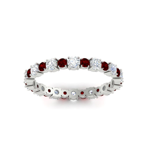 0.85 Carat Alternating Size Round Diamond Eternity Ring