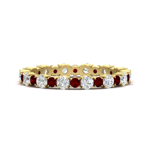 0.85 Carat Alternating Size Round Diamond Eternity Ring
