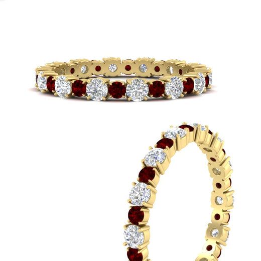 0.85 Carat Alternating Size Round Diamond Eternity Ring