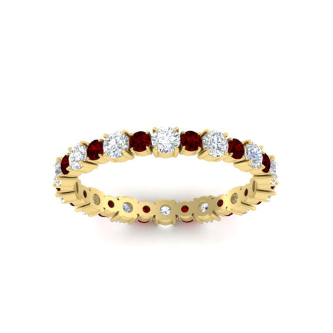 0.85 Carat Alternating Size Round Diamond Eternity Ring