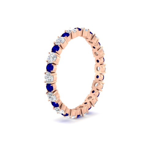 0.85 Carat Alternating Size Round Diamond Eternity Ring