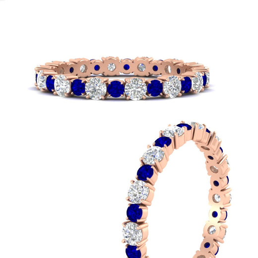 0.85 Carat Alternating Size Round Diamond Eternity Ring
