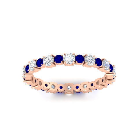 0.85 Carat Alternating Size Round Diamond Eternity Ring