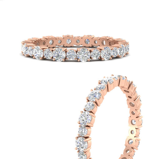0.85 Carat Alternating Size Round Diamond Eternity Ring