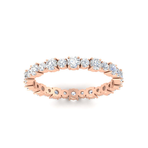0.85 Carat Alternating Size Round Diamond Eternity Ring