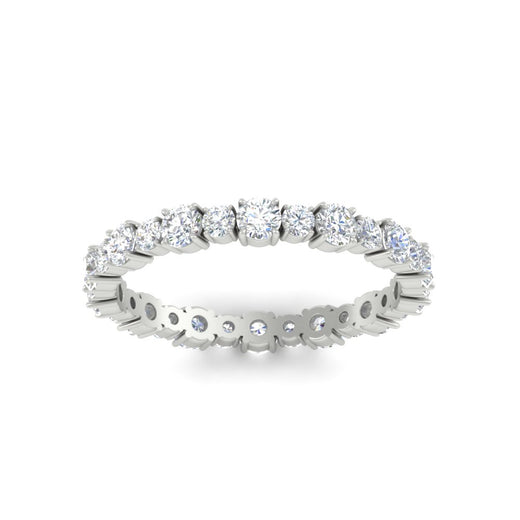 0.85 Carat Alternating Size Round Diamond Eternity Ring