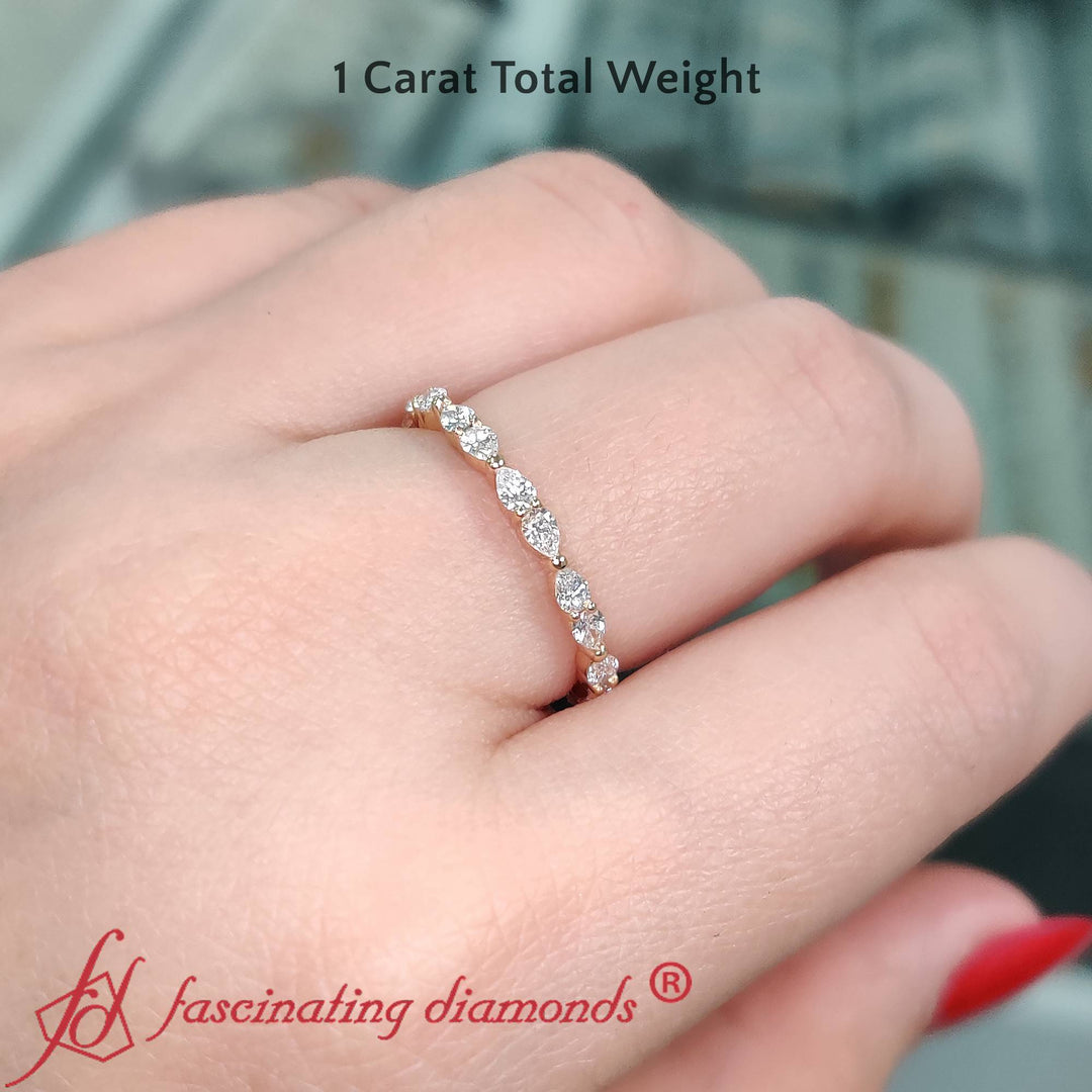 East West Pear Eternity Band
