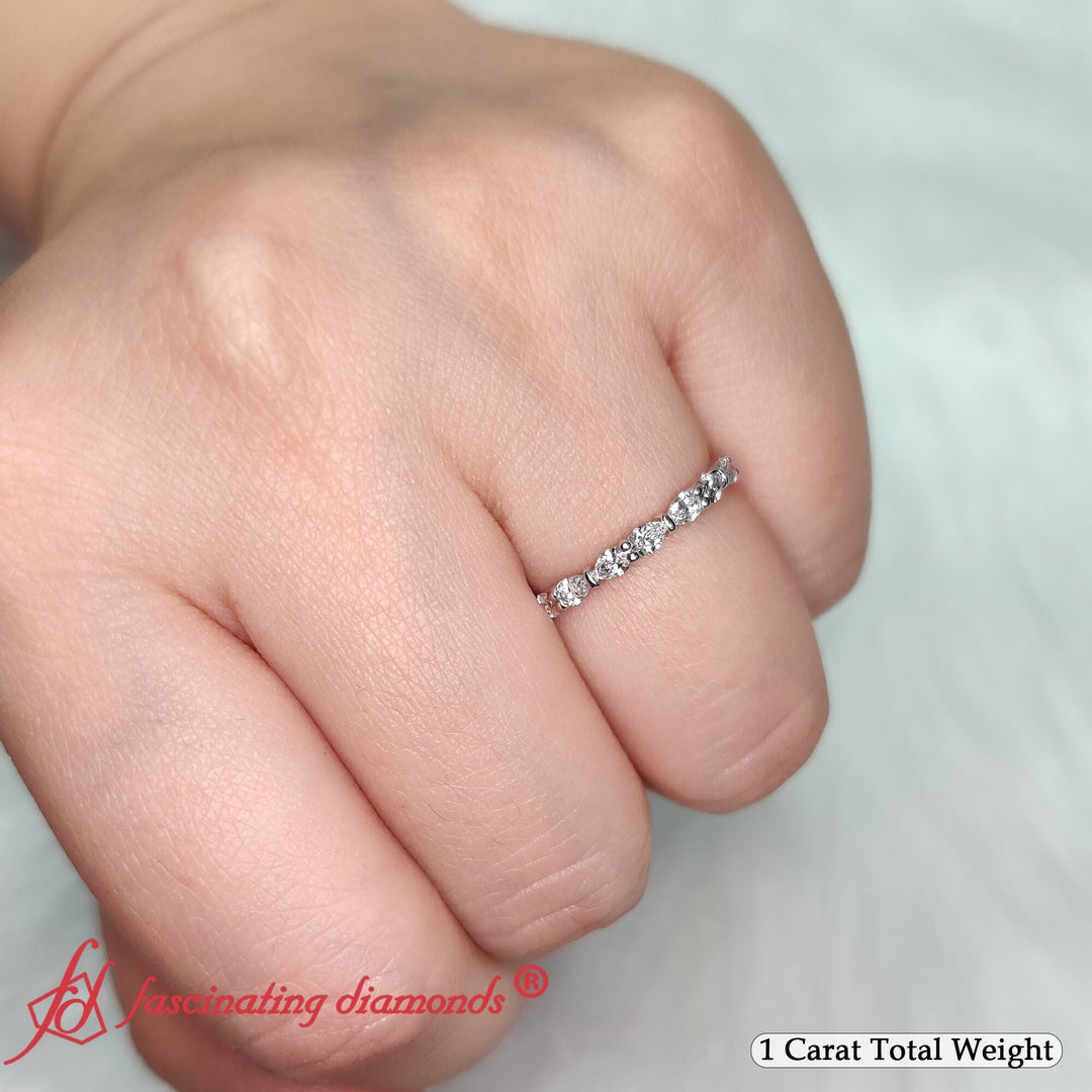 East West Pear Eternity Band