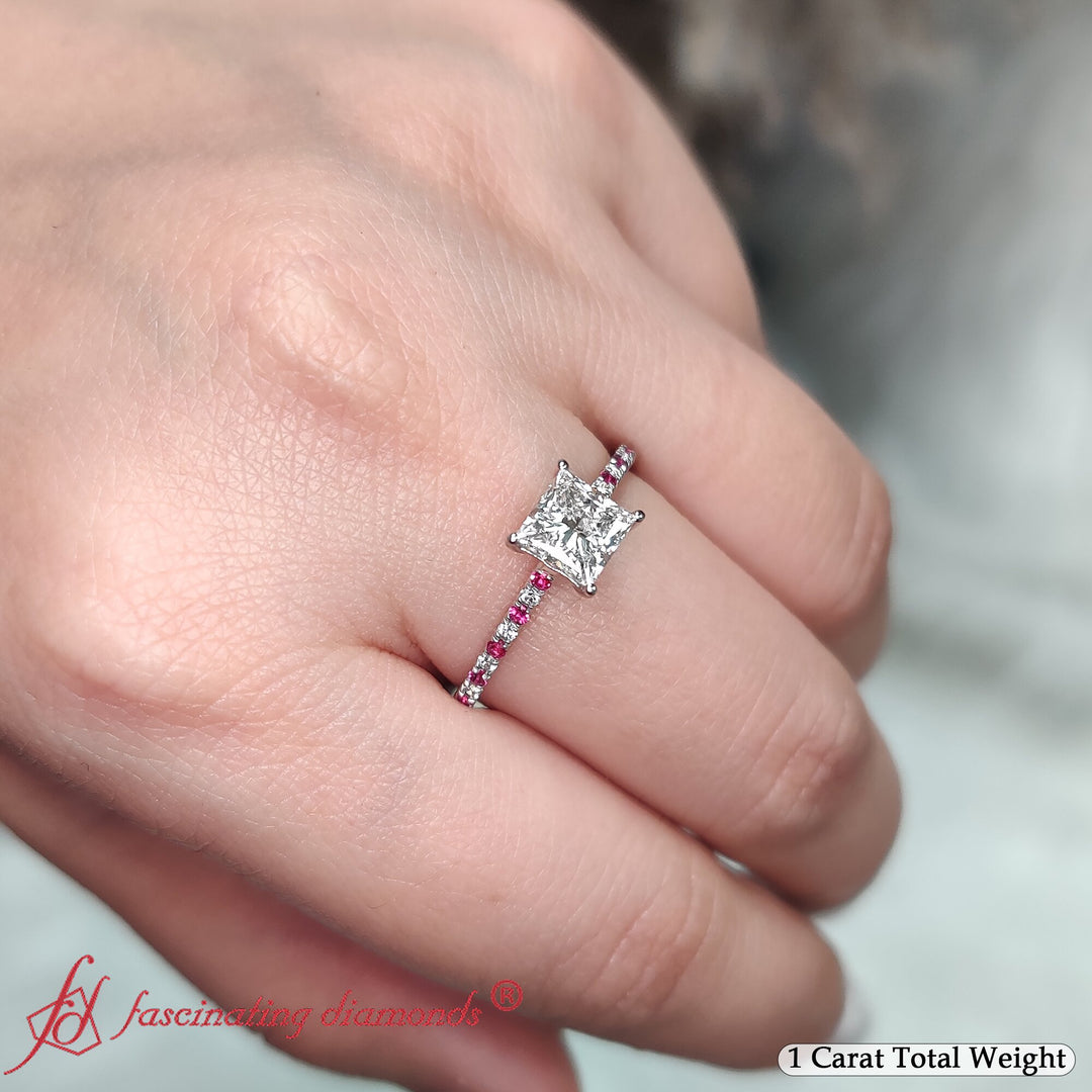 1-Carat-Princess-Cut-Lab-Diamond-Ring-High-Set-With-Ruby-FD9918PRR-1CT-FI-WG