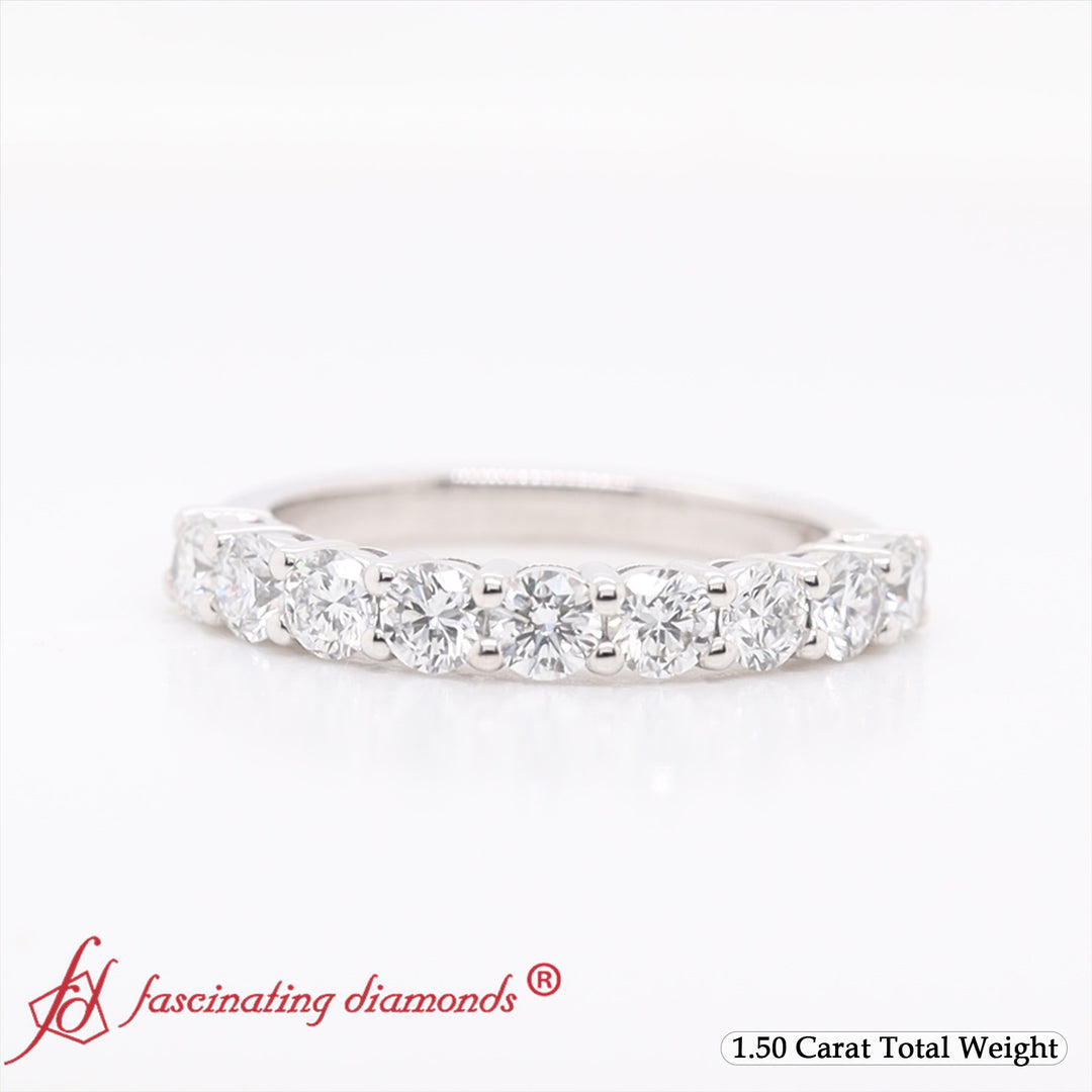 Round Cut 9 Stone Wedding Band