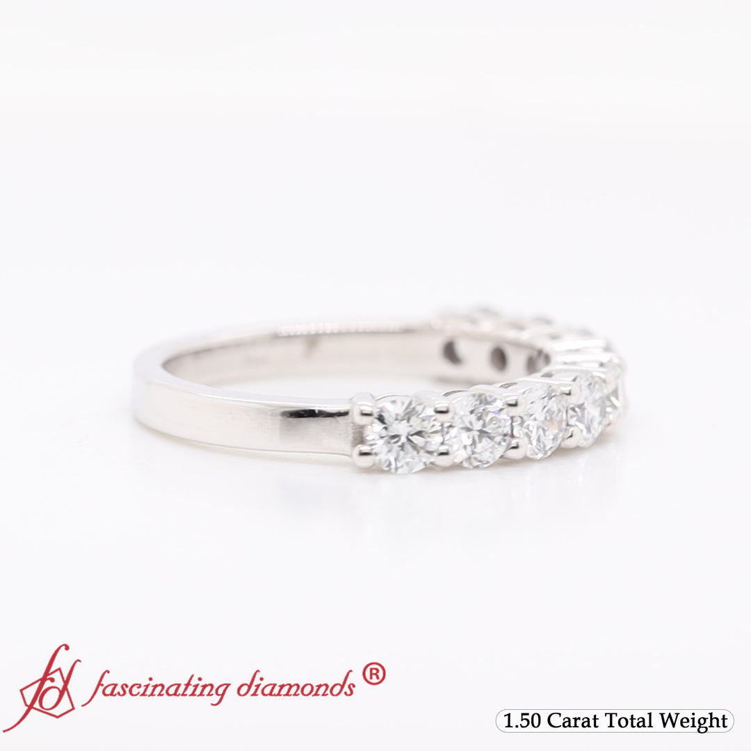 Round Cut 9 Stone Wedding Band
