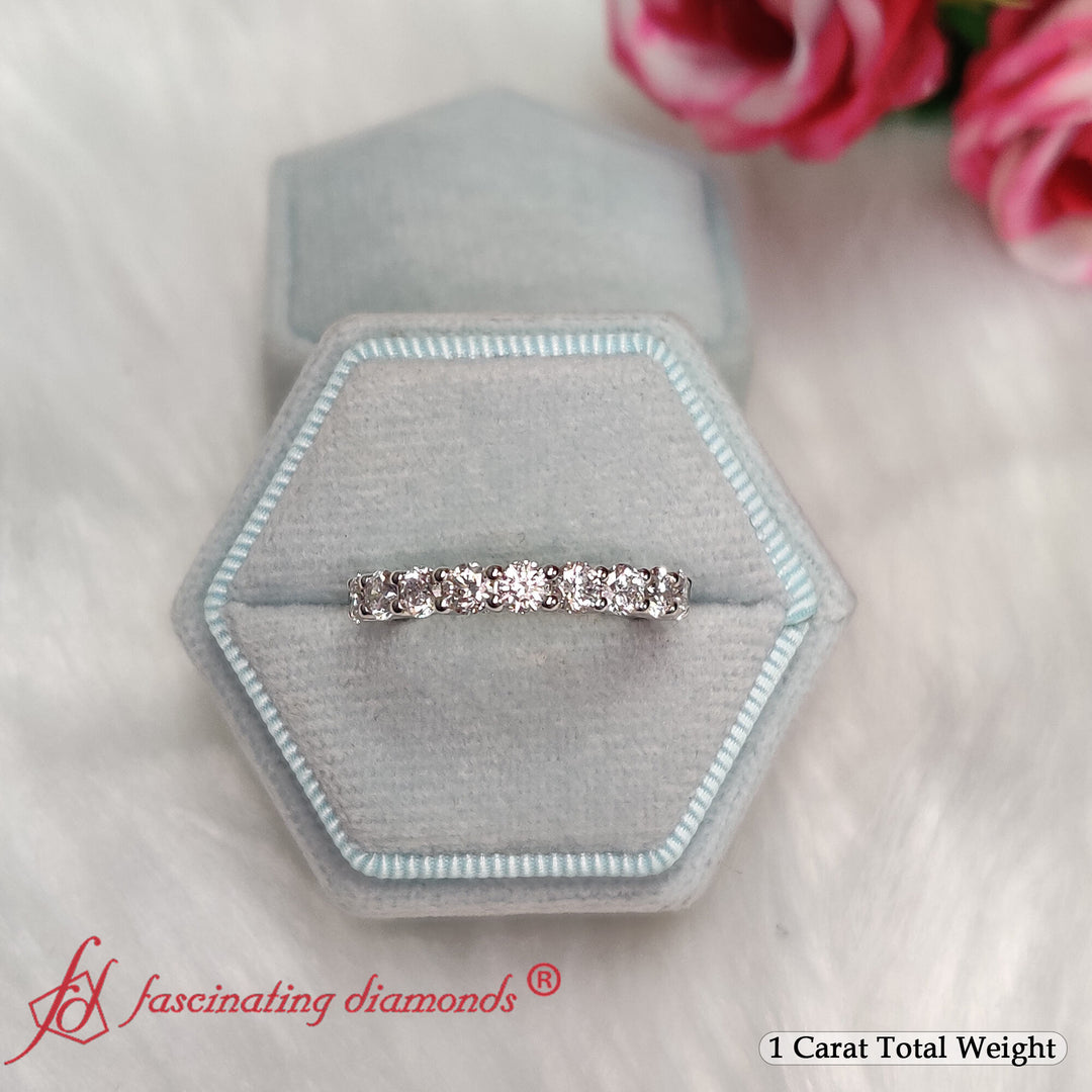 Round Cut 9 Stone Wedding Band