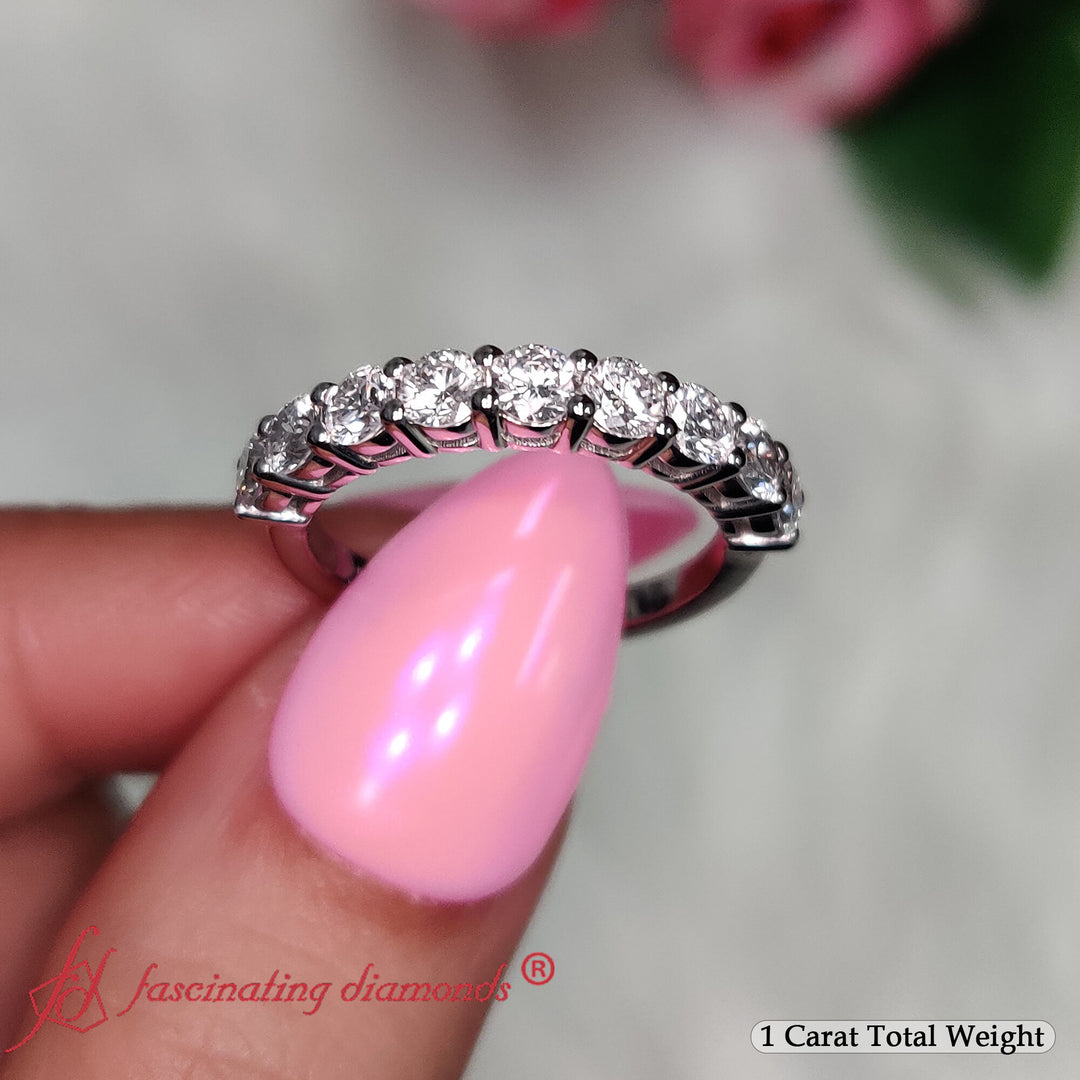 Round Cut 9 Stone Wedding Band