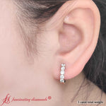 Load image into Gallery viewer, 1-Ct-Lab-Diamond-Small-Hoop-Earring-In-14K-Yellow-Gold-FDEAR10773
