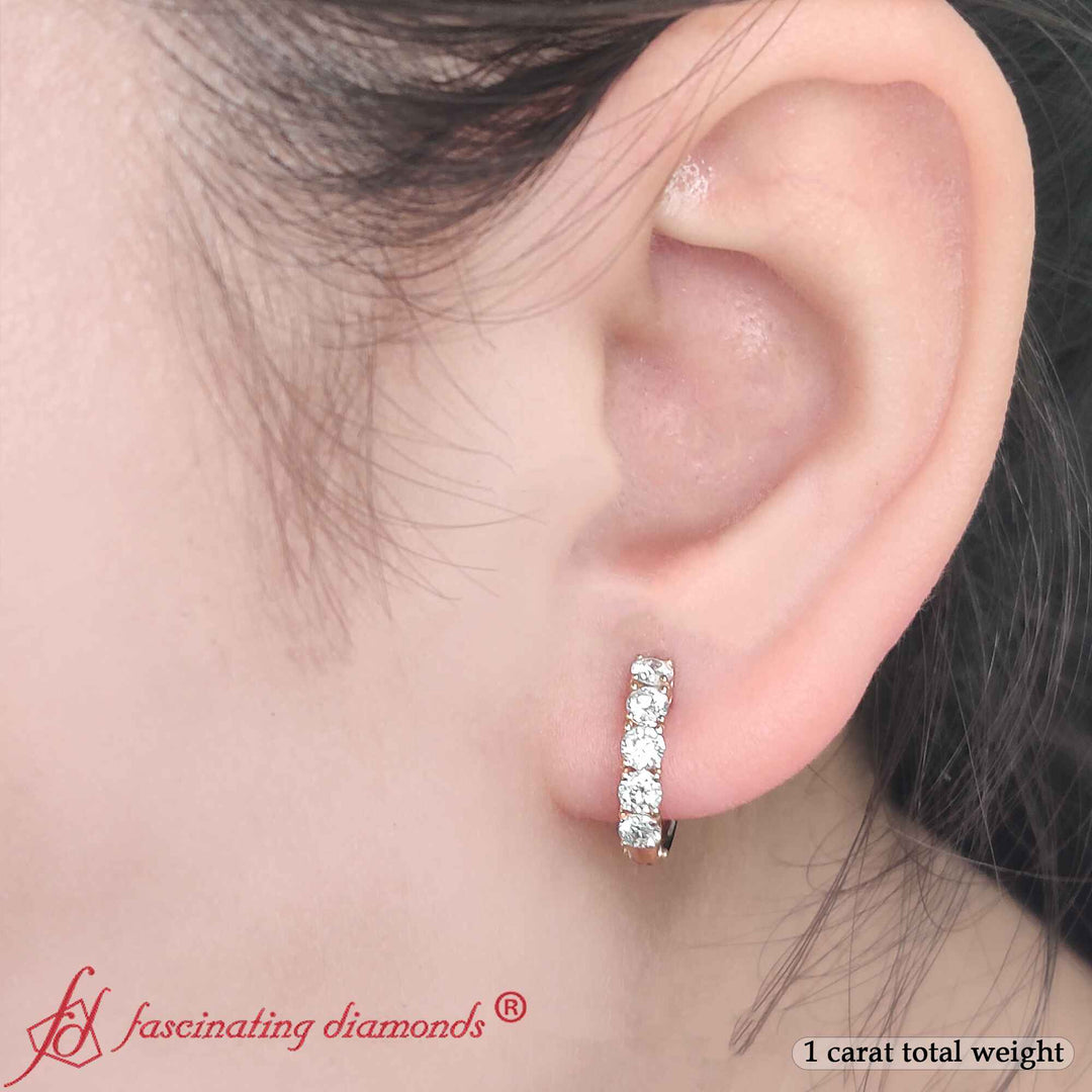 1-Ct-Lab-Diamond-Small-Hoop-Earring-In-14K-Yellow-Gold-FDEAR10773