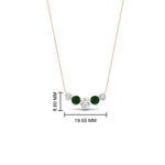 Load image into Gallery viewer, 1-carat-5-diamond-anniversary-gift-necklace-with-emerald-in-FD-PD11130ROGEMGR-1.00CT-NL-RG
