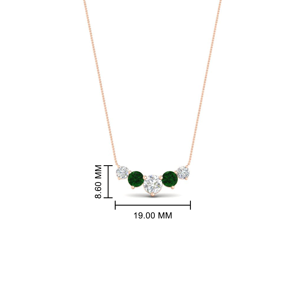 1-carat-5-diamond-anniversary-gift-necklace-with-emerald-in-FD-PD11130ROGEMGR-1.00CT-NL-RG