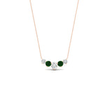 Load image into Gallery viewer, 1-carat-5-diamond-anniversary-gift-necklace-with-emerald-in-FD-PD11130ROGEMGR-1.00CT-NL-RG
