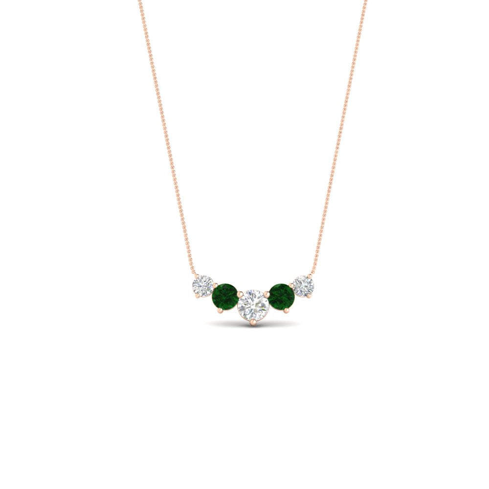 1-carat-5-diamond-anniversary-gift-necklace-with-emerald-in-FD-PD11130ROGEMGR-1.00CT-NL-RG