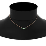 Load image into Gallery viewer, 1-carat-5-diamond-anniversary-gift-necklace-with-emerald-in-FD-PD11130ROGEMGR-1.00CT-NL-RG
