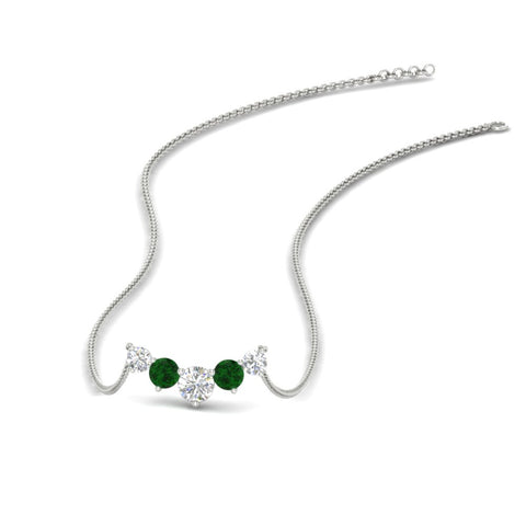 1-carat-5-diamond-anniversary-gift-necklace-with-emerald-in-FD-PD11130ROGEMGR-1.00CT-NL-WG