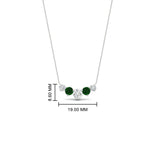 Load image into Gallery viewer, 1-carat-5-diamond-anniversary-gift-necklace-with-emerald-in-FD-PD11130ROGEMGR-1.00CT-NL-WG
