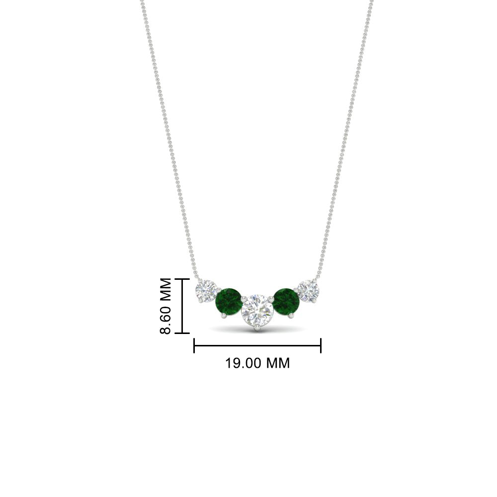 1-carat-5-diamond-anniversary-gift-necklace-with-emerald-in-FD-PD11130ROGEMGR-1.00CT-NL-WG
