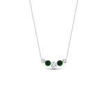Load image into Gallery viewer, 1-carat-5-diamond-anniversary-gift-necklace-with-emerald-in-FD-PD11130ROGEMGR-1.00CT-NL-WG
