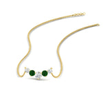 Load image into Gallery viewer, 1-carat-5-diamond-anniversary-gift-necklace-with-emerald-in-FD-PD11130ROGEMGR-1.00CT-NL-YG
