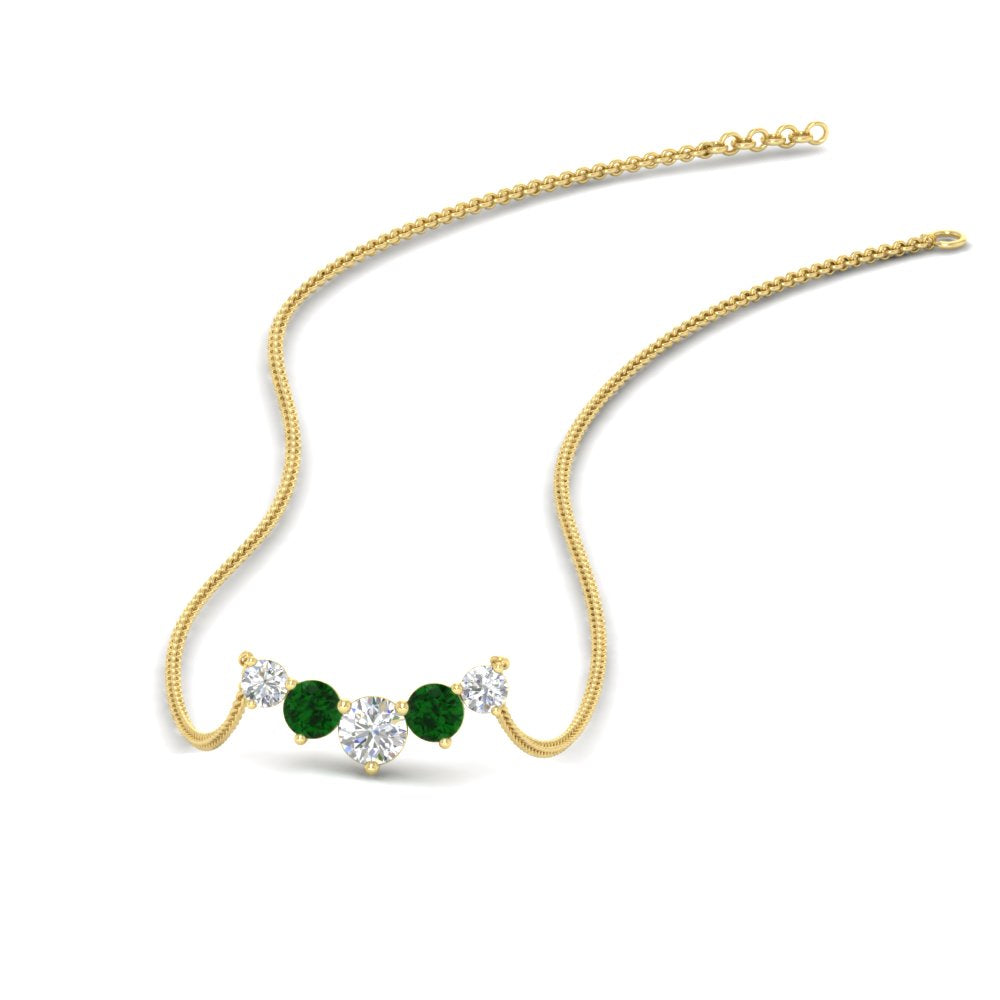 1-carat-5-diamond-anniversary-gift-necklace-with-emerald-in-FD-PD11130ROGEMGR-1.00CT-NL-YG