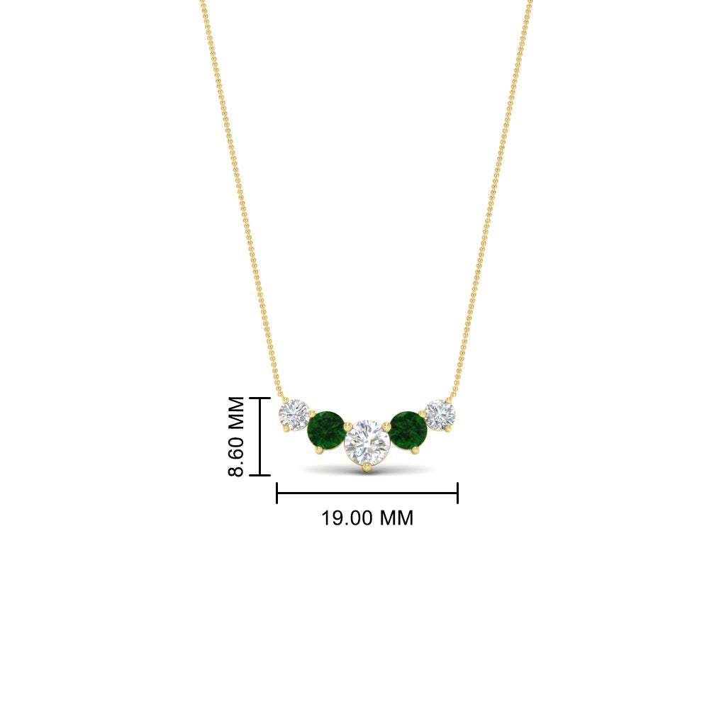 1-carat-5-diamond-anniversary-gift-necklace-with-emerald-in-FD-PD11130ROGEMGR-1.00CT-NL-YG