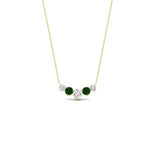 Load image into Gallery viewer, 1-carat-5-diamond-anniversary-gift-necklace-with-emerald-in-FD-PD11130ROGEMGR-1.00CT-NL-YG
