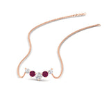 Load image into Gallery viewer, 1-carat-5-diamond-anniversary-gift-necklace-with-pink-sapphire-in-FD-PD11130ROGSADRPI-1.00CT-NL-RG
