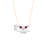 Load image into Gallery viewer, 1-carat-5-diamond-anniversary-gift-necklace-with-pink-sapphire-in-FD-PD11130ROGSADRPI-1.00CT-NL-RG
