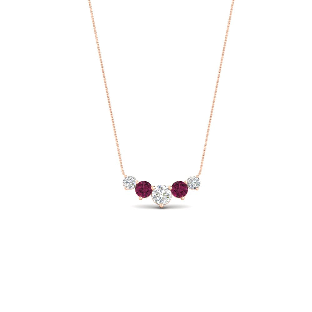 1-carat-5-diamond-anniversary-gift-necklace-with-pink-sapphire-in-FD-PD11130ROGSADRPI-1.00CT-NL-RG
