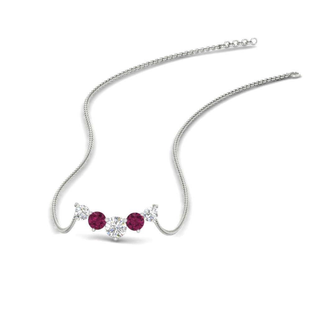 1-carat-5-diamond-anniversary-gift-necklace-with-pink-sapphire-in-FD-PD11130ROGSADRPI-1.00CT-NL-WG