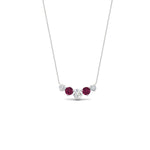 Load image into Gallery viewer, 1-carat-5-diamond-anniversary-gift-necklace-with-pink-sapphire-in-FD-PD11130ROGSADRPI-1.00CT-NL-WG
