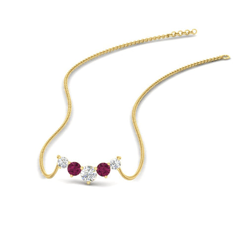 1-carat-5-diamond-anniversary-gift-necklace-with-pink-sapphire-in-FD-PD11130ROGSADRPI-1.00CT-NL-YG