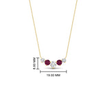 Load image into Gallery viewer, 1-carat-5-diamond-anniversary-gift-necklace-with-pink-sapphire-in-FD-PD11130ROGSADRPI-1.00CT-NL-YG

