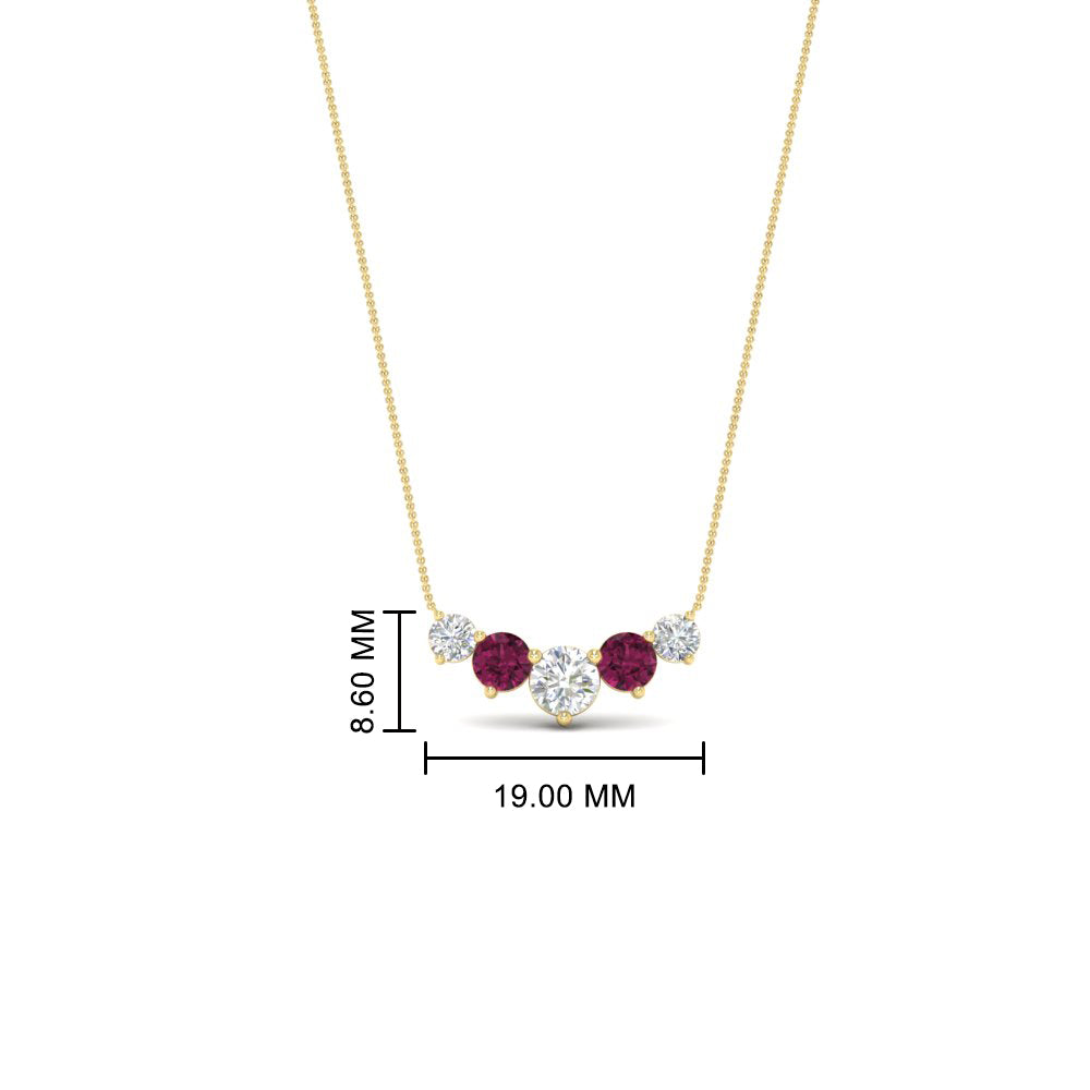 1-carat-5-diamond-anniversary-gift-necklace-with-pink-sapphire-in-FD-PD11130ROGSADRPI-1.00CT-NL-YG