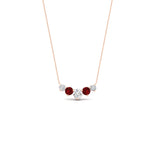 Load image into Gallery viewer, 1-carat-5-diamond-anniversary-gift-necklace-with-ruby-in-FD-PD11130ROGRUDR-1.00CT-NL-RG
