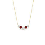 Load image into Gallery viewer, 1-carat-5-diamond-anniversary-gift-necklace-with-ruby-in-FD-PD11130ROGRUDR-1.00CT-NL-YG
