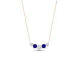 Load image into Gallery viewer, 1-carat-5-diamond-anniversary-gift-necklace-with-sapphire-in-FD-PD11130ROGSABL-1.00CT-NL-RG
