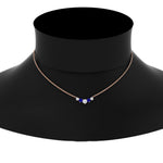 Load image into Gallery viewer, 1-carat-5-diamond-anniversary-gift-necklace-with-sapphire-in-FD-PD11130ROGSABL-1.00CT-NL-RG
