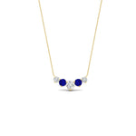 Load image into Gallery viewer, 1-carat-5-diamond-anniversary-gift-necklace-with-sapphire-in-FD-PD11130ROGSABL-1.00CT-NL-YG
